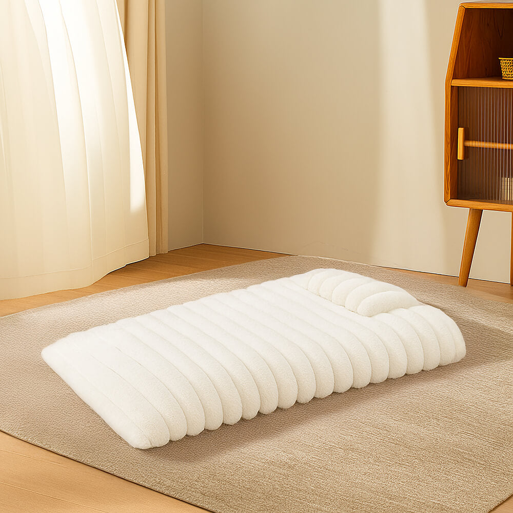 Plush Fluffy Thick Comfort Calming Dog Bed with Pillow – Dog Beds (view 12) | Petix pet supplies for dogs and cats
