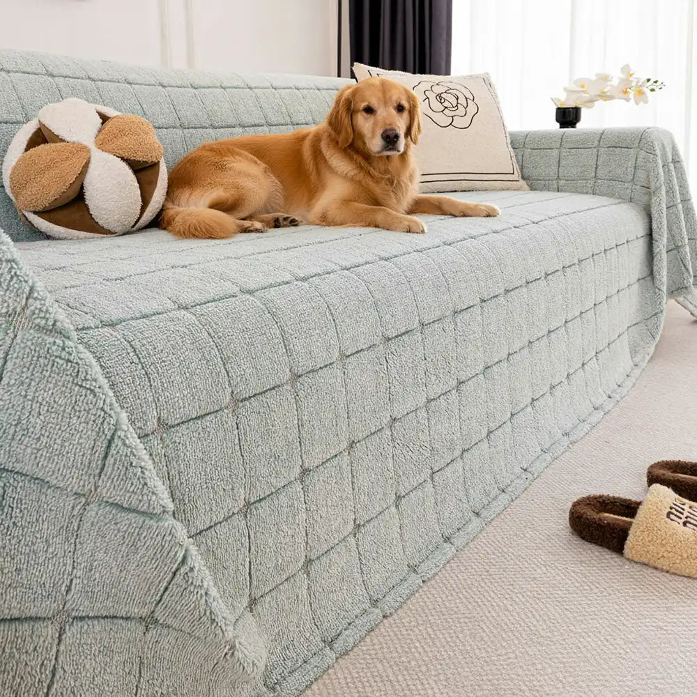 Plush Quilted Classic Checkered Comfortable Thickened Couch Cover – Couch Cover (view… | Petix pet supplies for dogs and cats