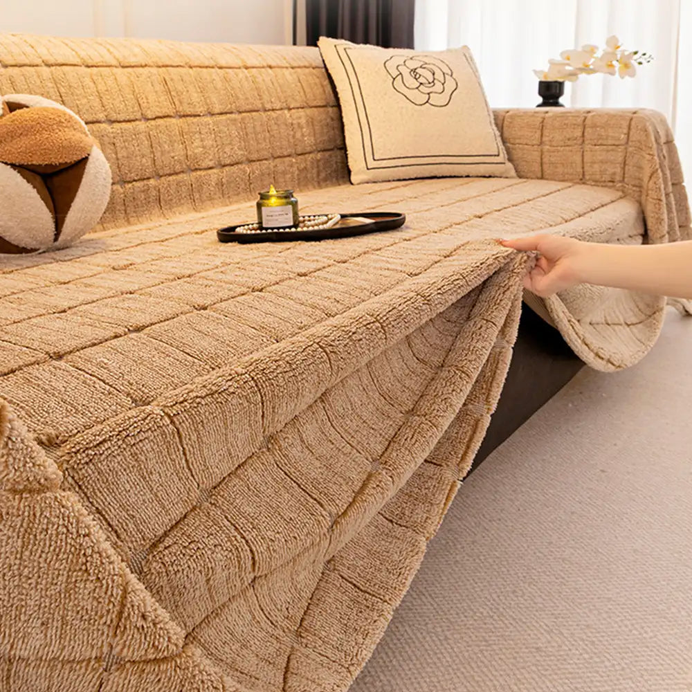 Plush Quilted Classic Checkered Comfortable Thickened Couch Cover – Couch Cover (view… | Petix pet supplies for dogs and cats