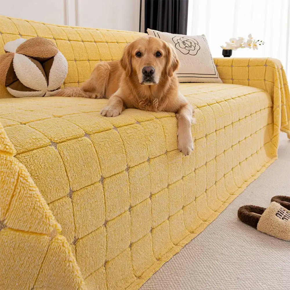 Plush Quilted Classic Checkered Comfortable Thickened Couch Cover – Couch Cover (view… | Petix pet supplies for dogs and cats