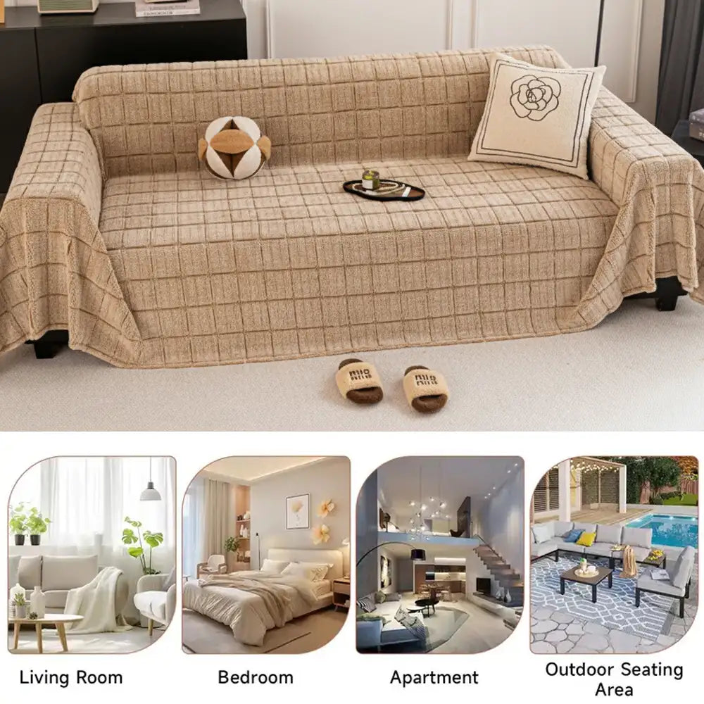 Plush Quilted Classic Checkered Comfortable Thickened Couch Cover – Couch Cover (view… | Petix pet supplies for dogs and cats