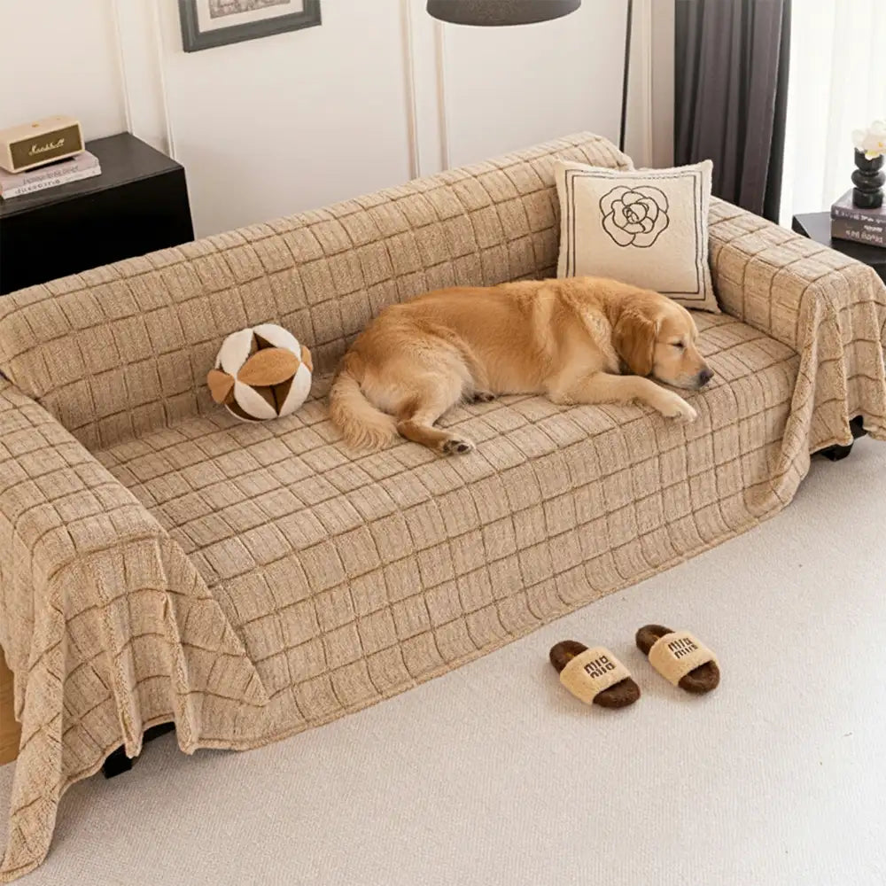 Plush Quilted Classic Checkered Comfortable Thickened Couch Cover – Couch Cover (view… | Petix pet supplies for dogs and cats