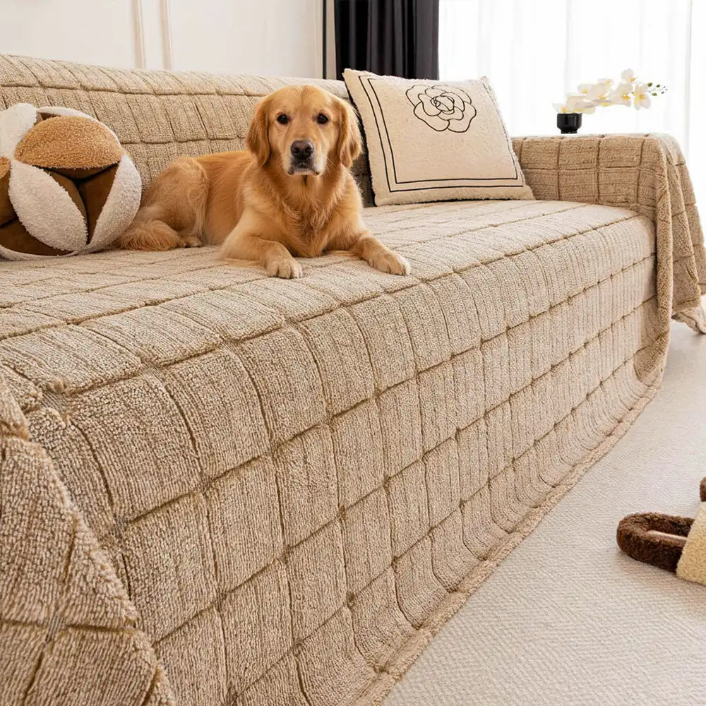 Plush Quilted Classic Checkered Comfortable Thickened Couch Cover – Couch Cover (view… | Petix pet supplies for dogs and cats