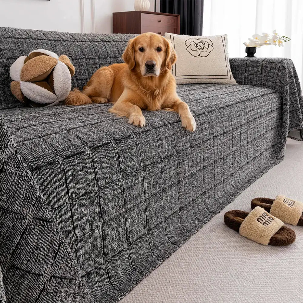 Plush Quilted Classic Checkered Comfortable Thickened Couch Cover – Couch Cover (view… | Petix pet supplies for dogs and cats
