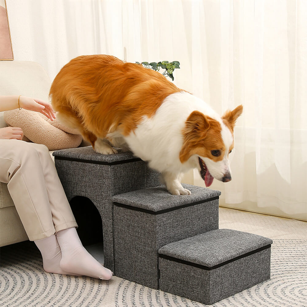 Portable Multi-Functional Foldable Dog Stairs with Storage and Condo – Dog Stairs (mai… | Petix pet supplies for dogs and cats