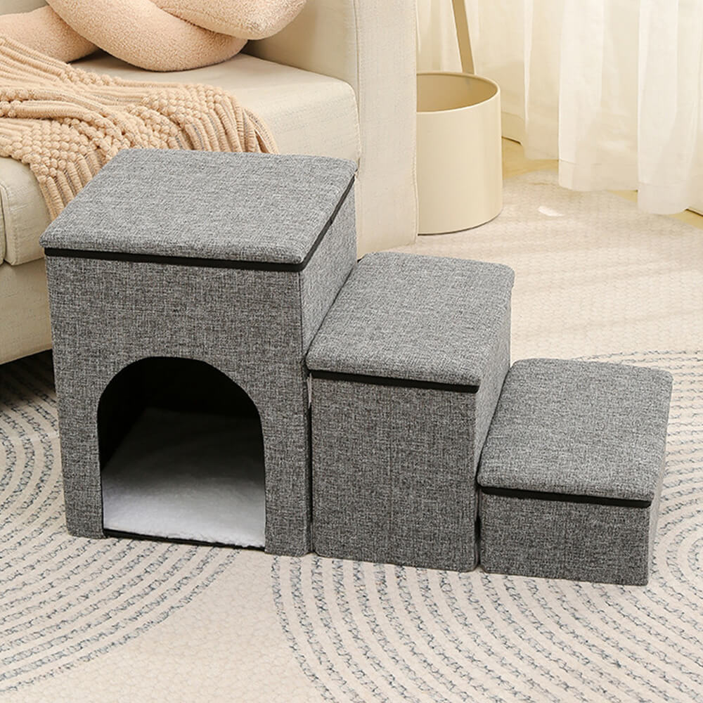 Portable Multi-Functional Foldable Dog Stairs with Storage and Condo – Dog Stairs (vie… | Petix pet supplies for dogs and cats
