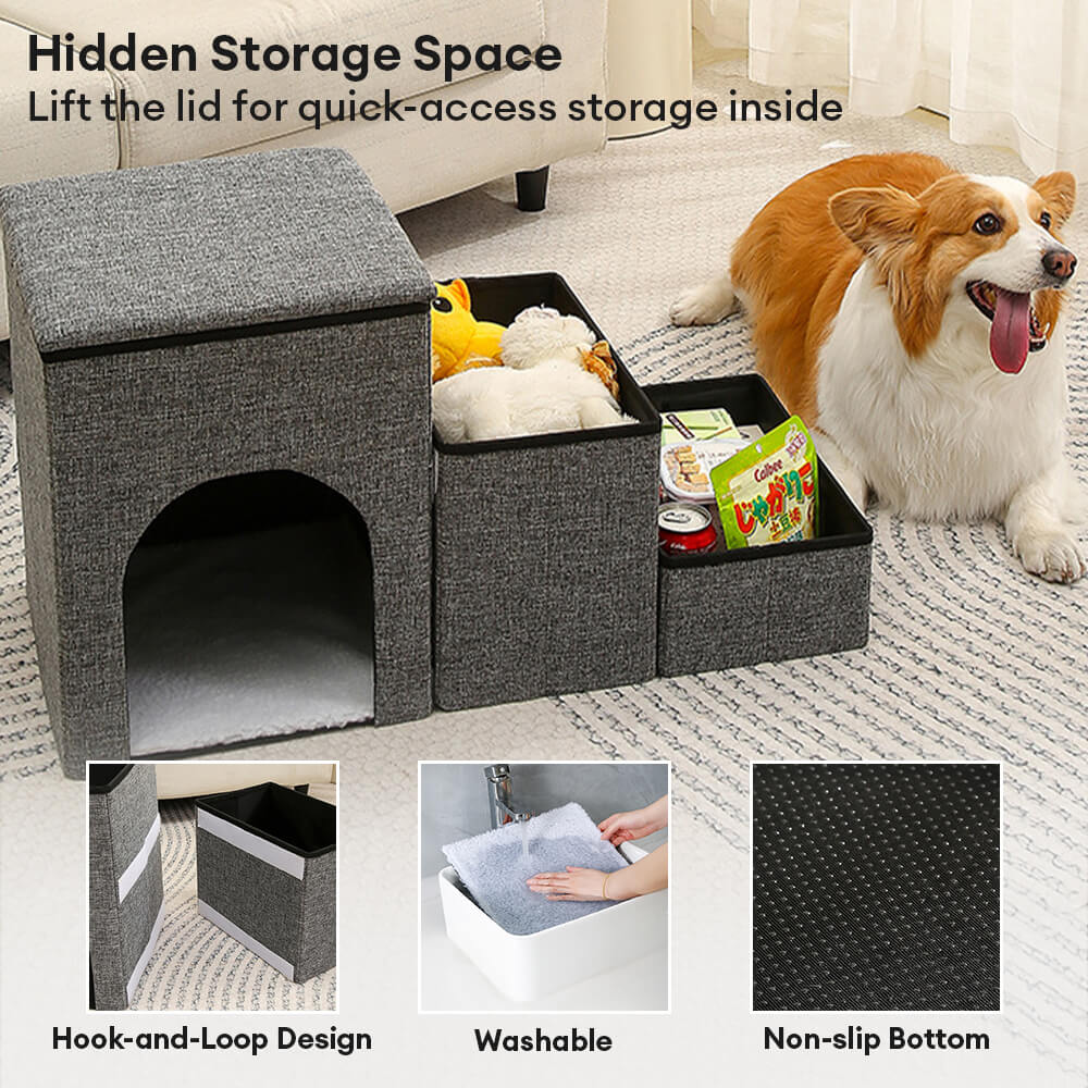 Portable Multi-Functional Foldable Dog Stairs with Storage and Condo – Dog Stairs (vie… | Petix pet supplies for dogs and cats