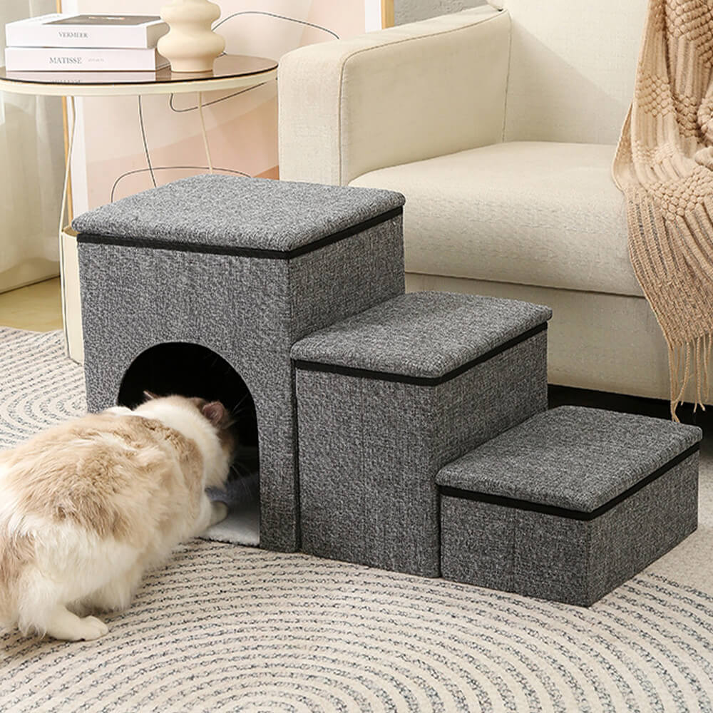 Portable Multi-Functional Foldable Dog Stairs with Storage and Condo – Dog Stairs (vie… | Petix pet supplies for dogs and cats