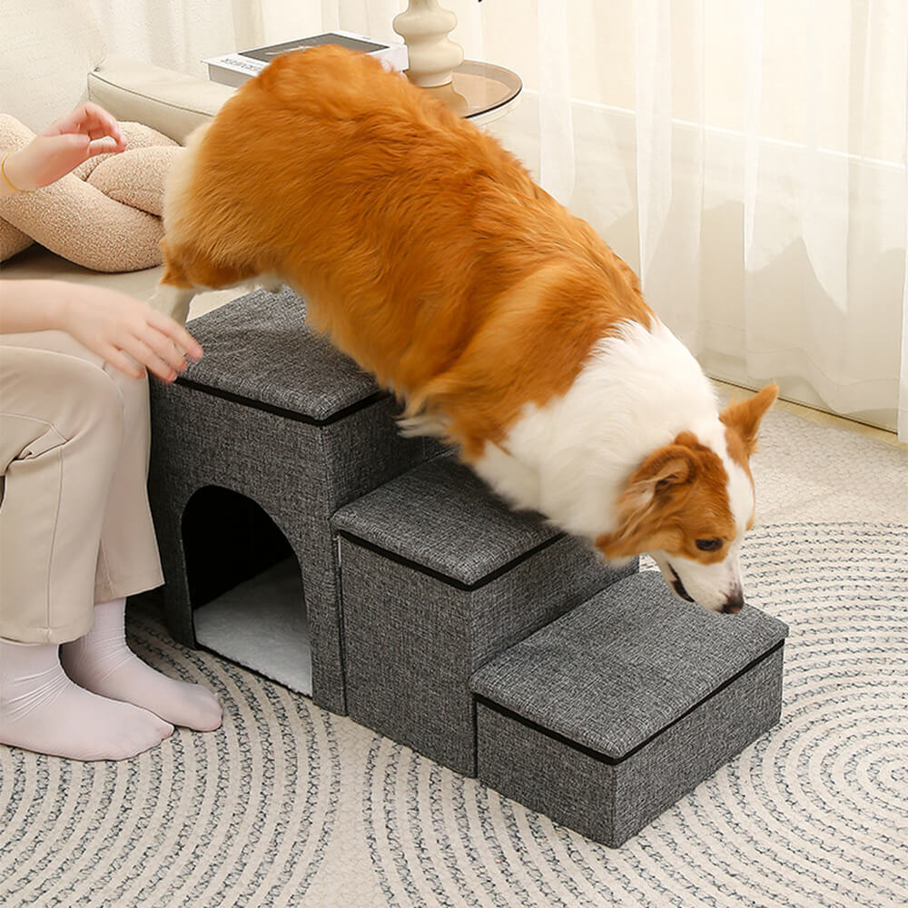 Portable Multi-Functional Foldable Dog Stairs with Storage and Condo – Dog Stairs (vie… | Petix pet supplies for dogs and cats