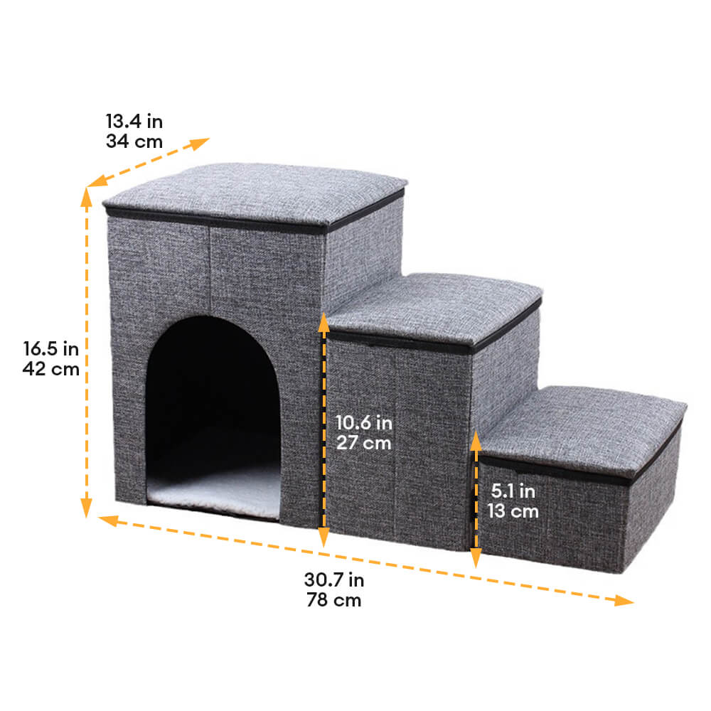 Portable Multi-Functional Foldable Dog Stairs with Storage and Condo – Dog Stairs (vie… | Petix pet supplies for dogs and cats