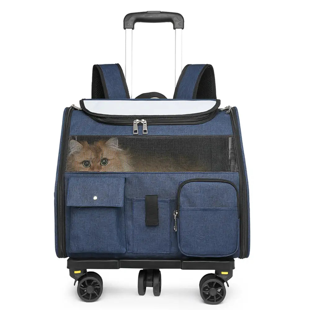 Portable Rolling Pet Backpack Carrier with Detachable Trolley Dog Cat Carrier – Pet Ca… | Petix pet supplies for dogs and cats