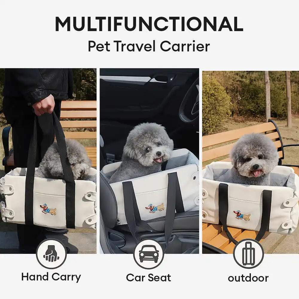 Portable Travel Faux Leather Waterproof Center Console Pet Car Seat – Dog Car Seat (vi… | Petix pet supplies for dogs and cats