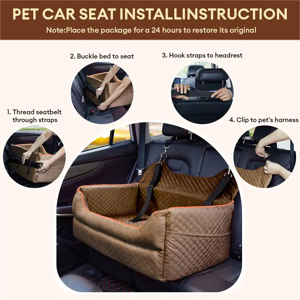 Portable Washable Travel Safety Large Dog Car Booster Seat Bed for Back Seat – Dog Car… | Petix pet supplies for dogs and cats