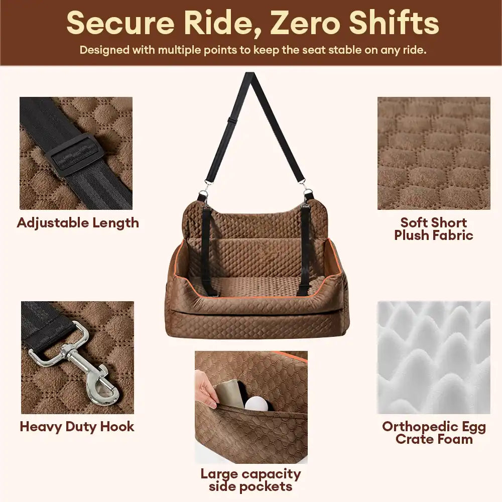 Portable Washable Travel Safety Large Dog Car Booster Seat Bed for Back Seat – Dog Car… | Petix pet supplies for dogs and cats