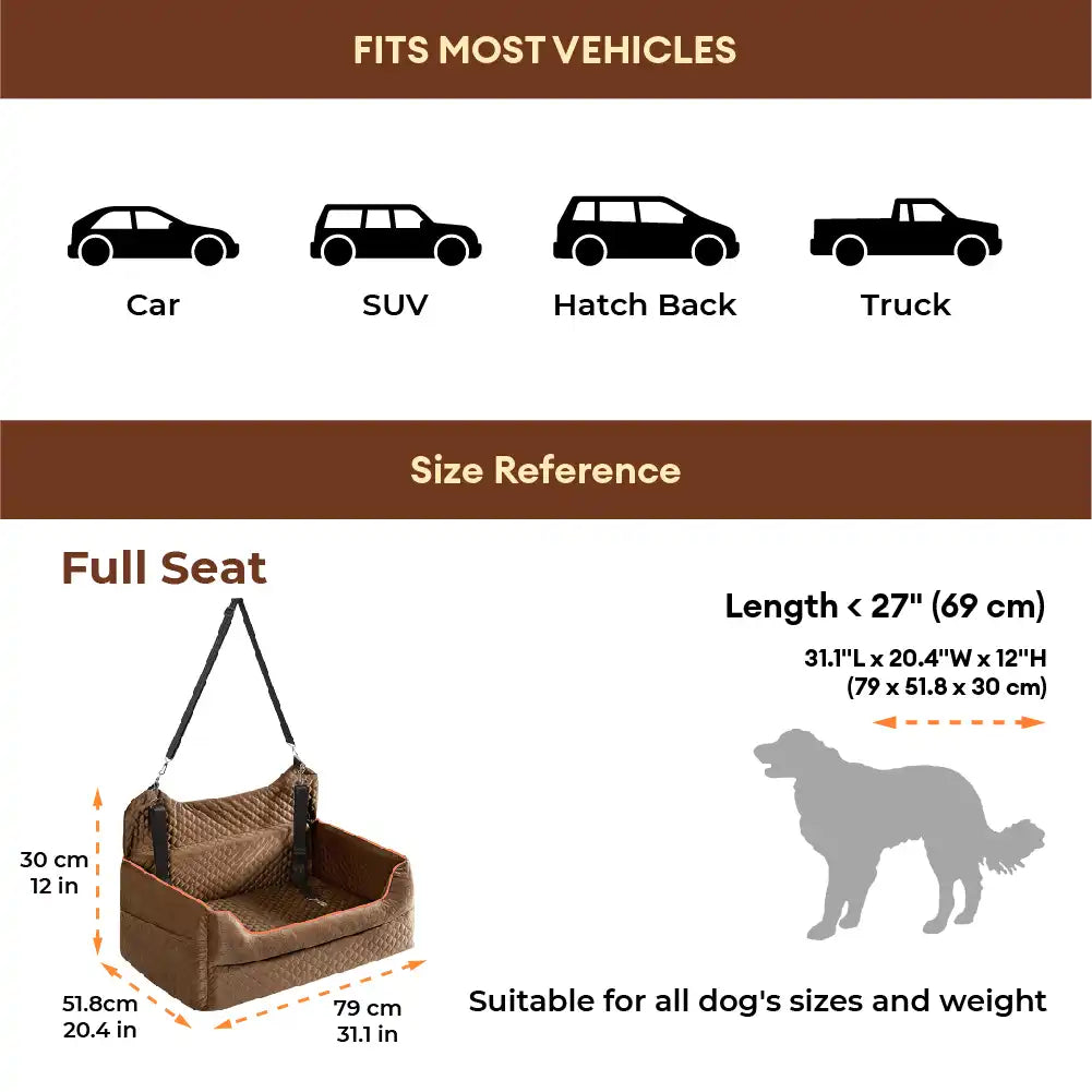 Portable Washable Travel Safety Large Dog Car Booster Seat Bed for Back Seat – Dog Car… | Petix pet supplies for dogs and cats