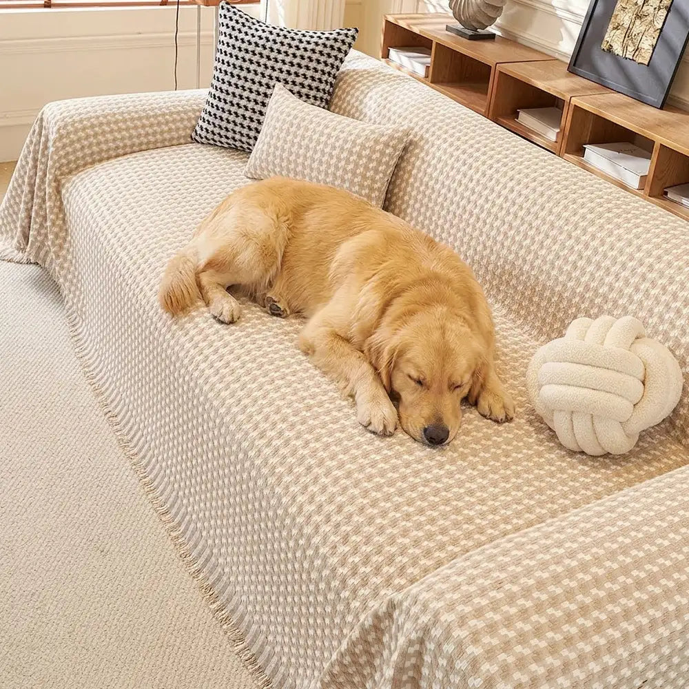 Puzzle Textured Chenille Scratch-Resistant Sofa Large Blanket Couch Cover – Couch Cove… | Petix pet supplies for dogs and cats