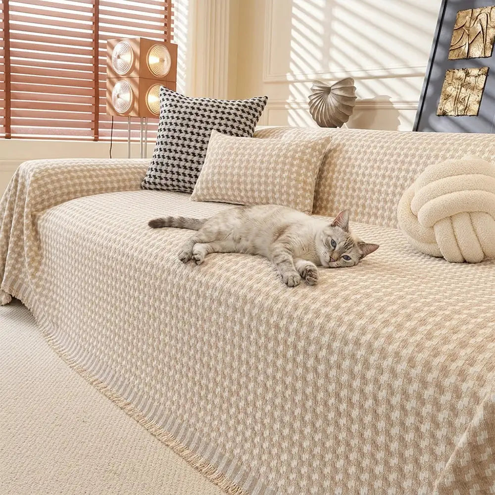 Puzzle Textured Chenille Scratch-Resistant Sofa Large Blanket Couch Cover – Couch Cove… | Petix pet supplies for dogs and cats