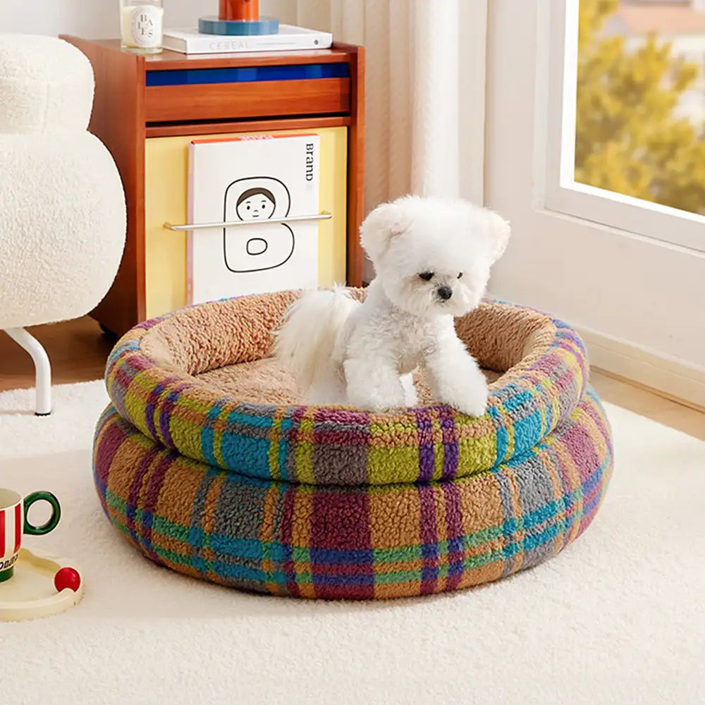 Round Plush Comfort Dog Bed With Raised Sides - Cuddling Bed – Dog Beds (main) | Petix pet supplies for dogs and cats