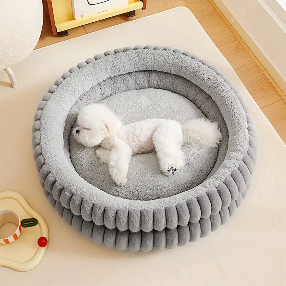 Round Plush Comfort Dog Bed With Raised Sides - Cuddling Bed – Dog Beds (view 10) | Petix pet supplies for dogs and cats