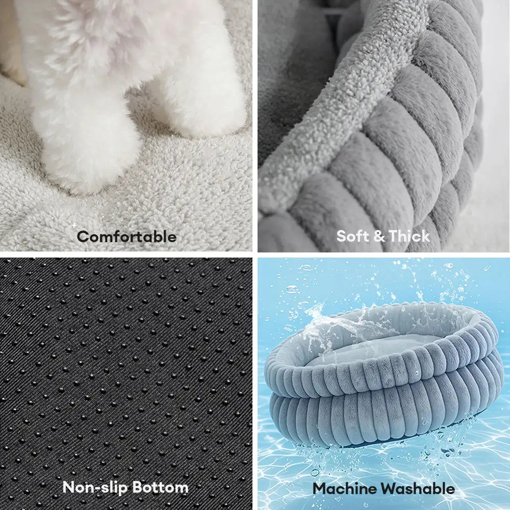 Round Plush Comfort Dog Bed With Raised Sides - Cuddling Bed – Dog Beds (view 11) | Petix pet supplies for dogs and cats
