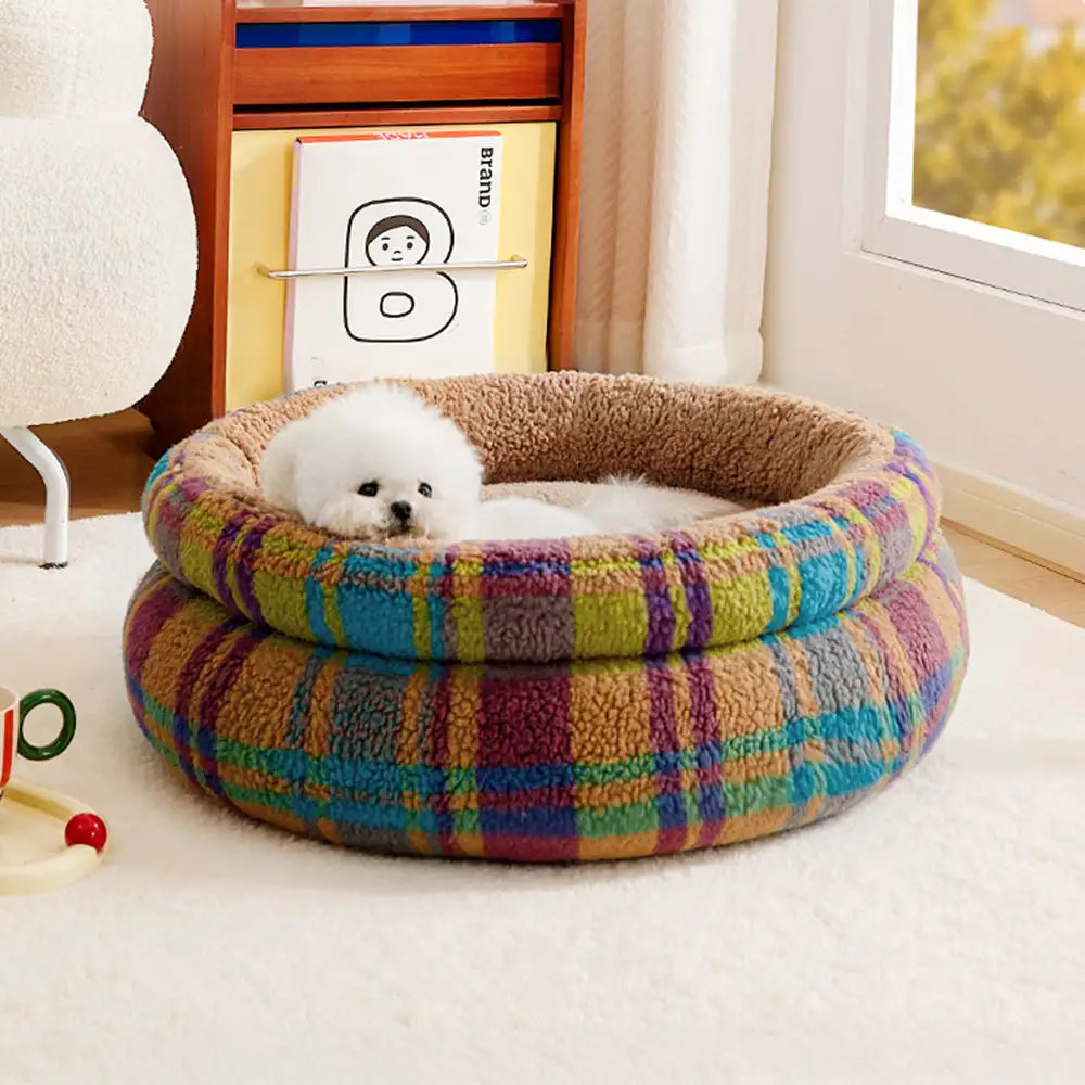 Round Plush Comfort Dog Bed With Raised Sides - Cuddling Bed – Dog Beds (view 2) | Petix pet supplies for dogs and cats