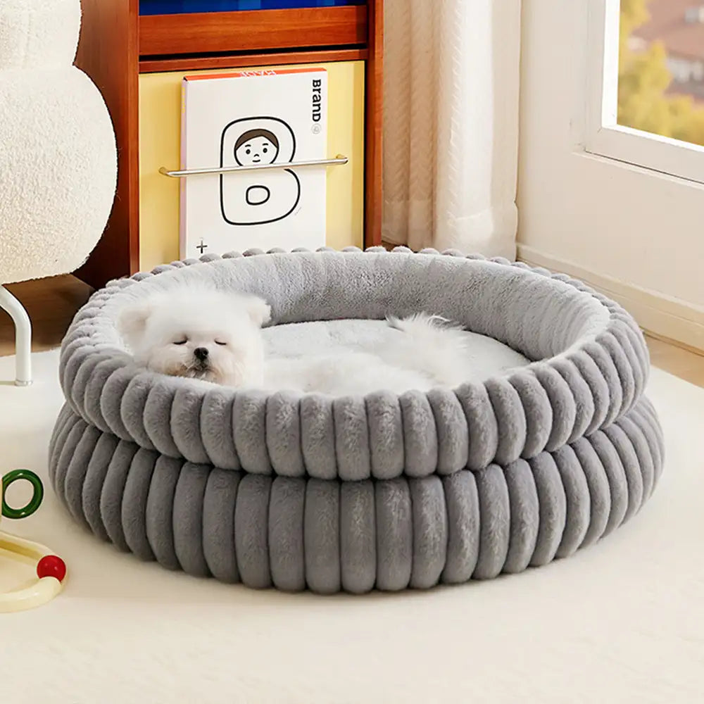 Round Plush Comfort Dog Bed With Raised Sides - Cuddling Bed – Dog Beds (view 4) | Petix pet supplies for dogs and cats