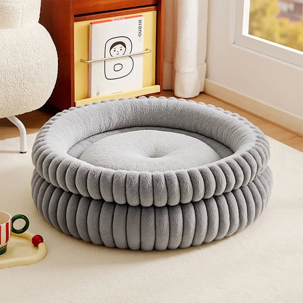 Round Plush Comfort Dog Bed With Raised Sides - Cuddling Bed – Dog Beds (view 5) | Petix pet supplies for dogs and cats