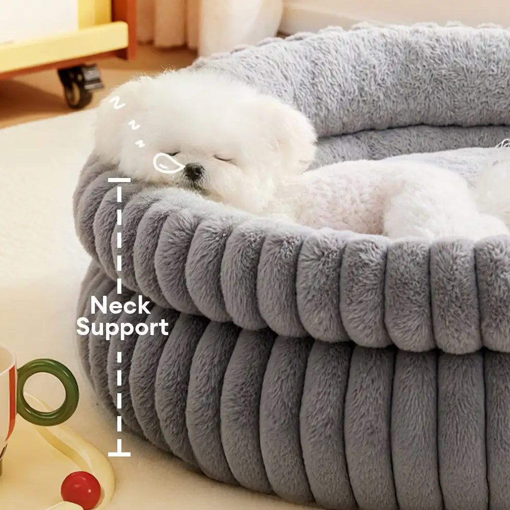 Round Plush Comfort Dog Bed With Raised Sides - Cuddling Bed – Dog Beds (view 6) | Petix pet supplies for dogs and cats