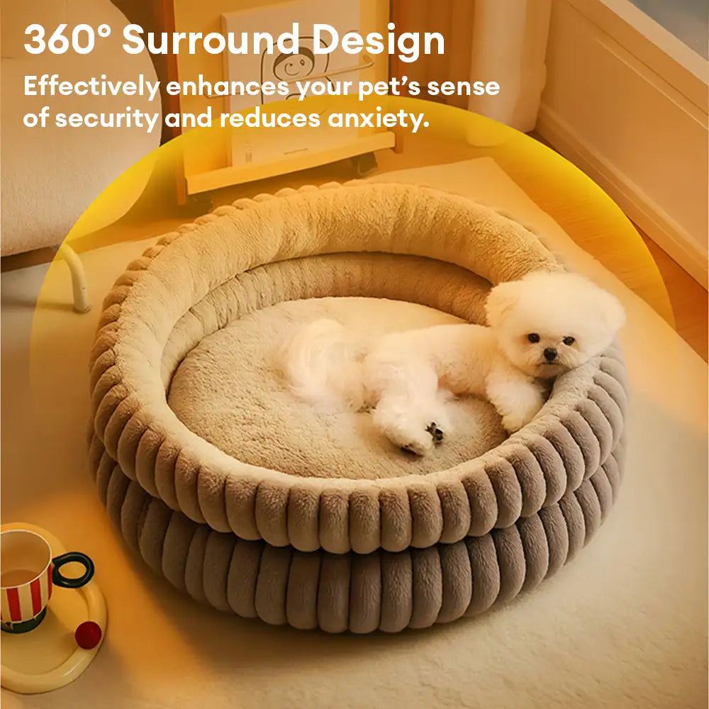 Round Plush Comfort Dog Bed With Raised Sides - Cuddling Bed – Dog Beds (view 7) | Petix pet supplies for dogs and cats