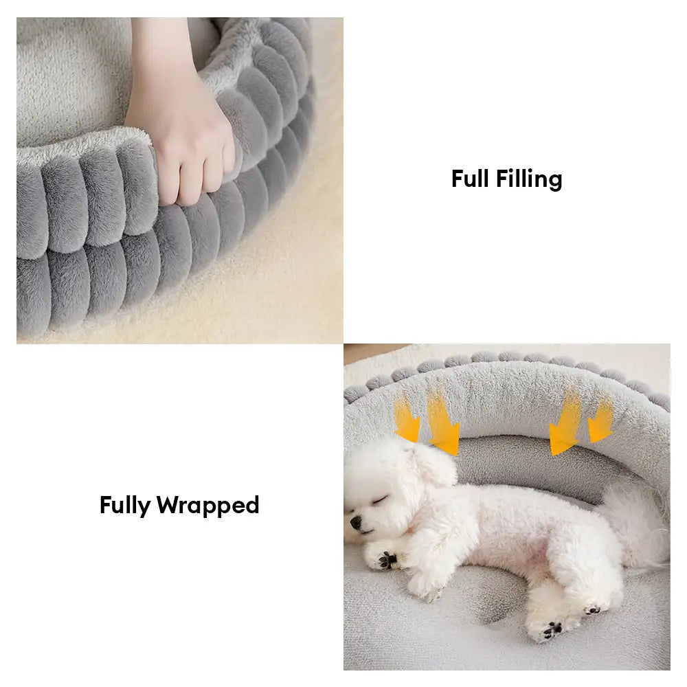 Round Plush Comfort Dog Bed With Raised Sides - Cuddling Bed – Dog Beds (view 8) | Petix pet supplies for dogs and cats