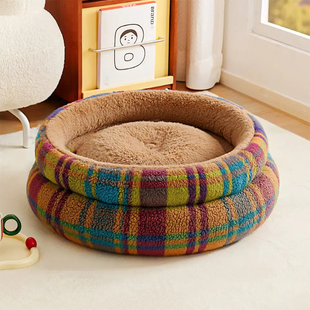 Round Plush Comfort Dog Bed With Raised Sides - Cuddling Bed – Dog Beds (view 9) | Petix pet supplies for dogs and cats