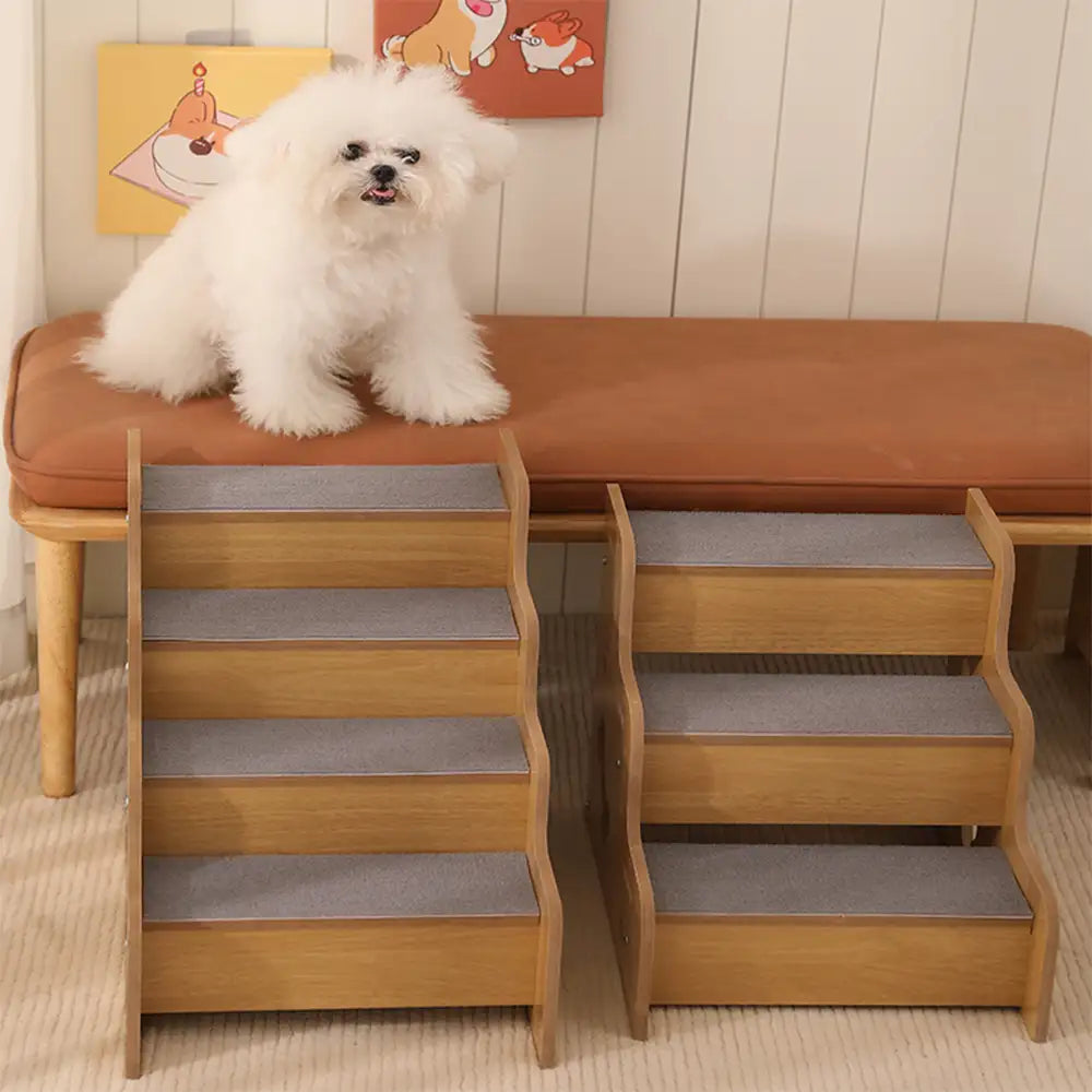 Safe Sturdy Wood Non-Slip Dog Ramp Stairs – Dog Stairs (view 11) | Petix pet supplies for dogs and cats