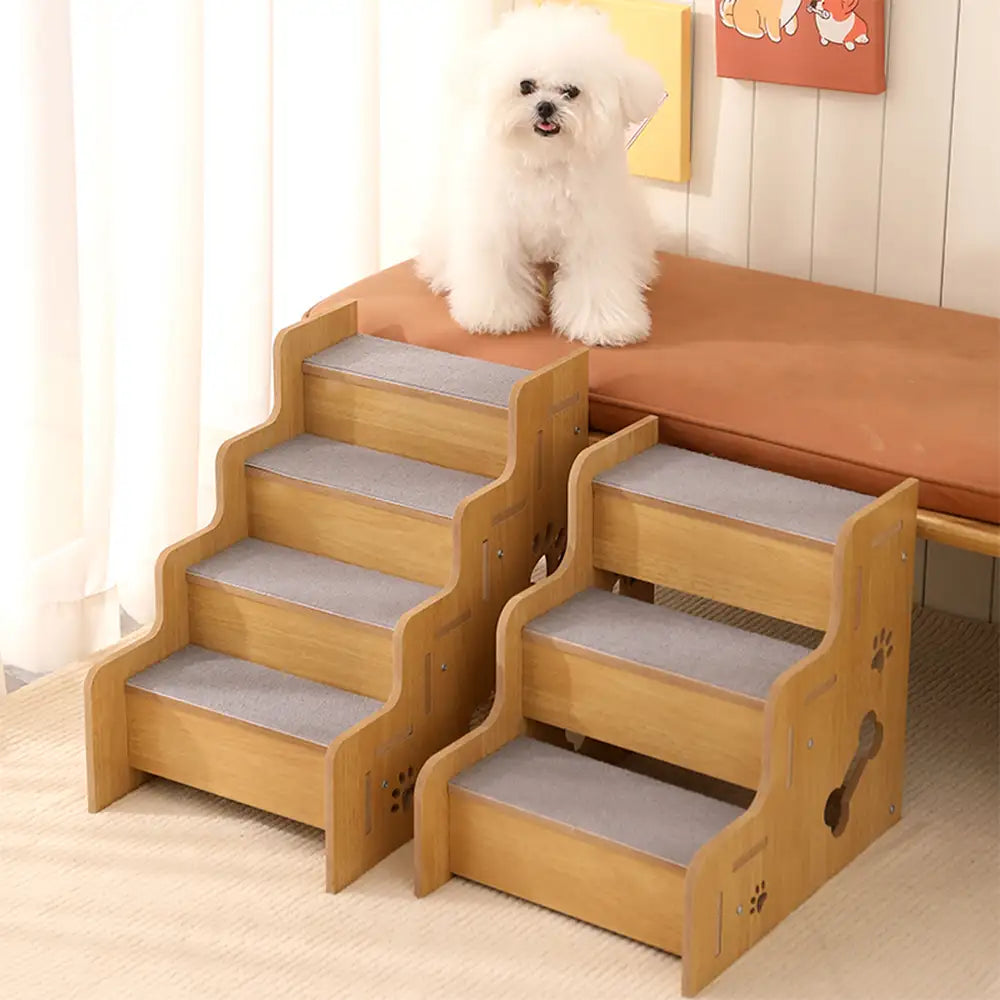 Safe Sturdy Wood Non-Slip Dog Ramp Stairs – Dog Stairs (view 3) | Petix pet supplies for dogs and cats