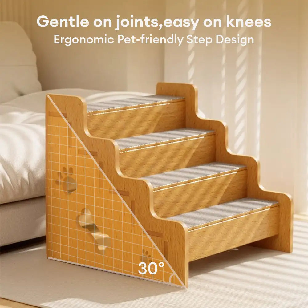 Safe Sturdy Wood Non-Slip Dog Ramp Stairs – Dog Stairs (view 4) | Petix pet supplies for dogs and cats