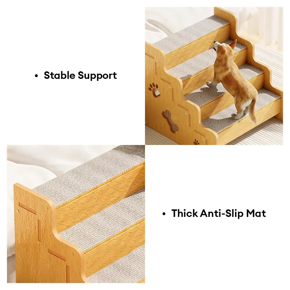 Safe Sturdy Wood Non-Slip Dog Ramp Stairs – Dog Stairs (view 5) | Petix pet supplies for dogs and cats