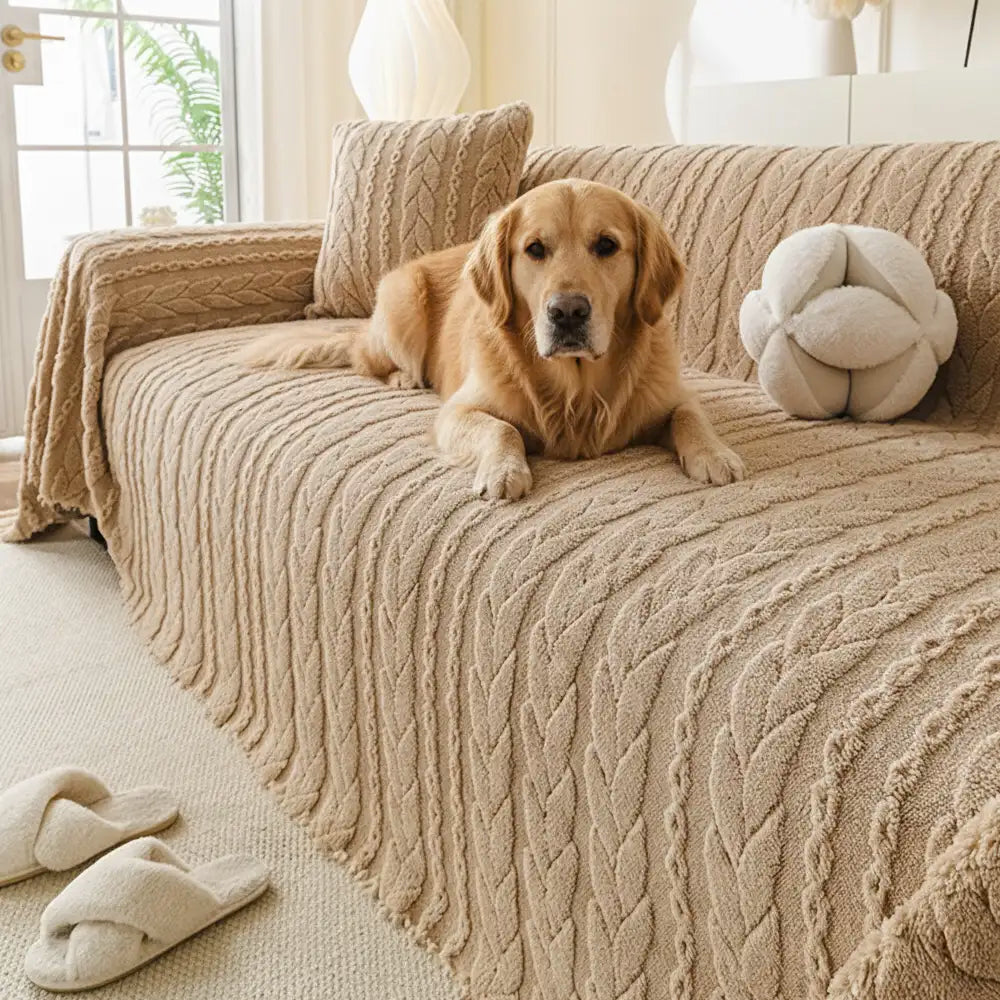 Simple Thickened Soft Fleece Fabric Sofa Protection Couch Cover – Couch Cover (view 4) | Petix pet supplies for dogs and cats