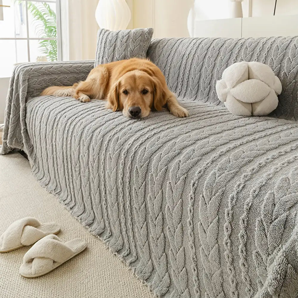 Simple Thickened Soft Fleece Fabric Sofa Protection Couch Cover – Couch Cover (view 8) | Petix pet supplies for dogs and cats