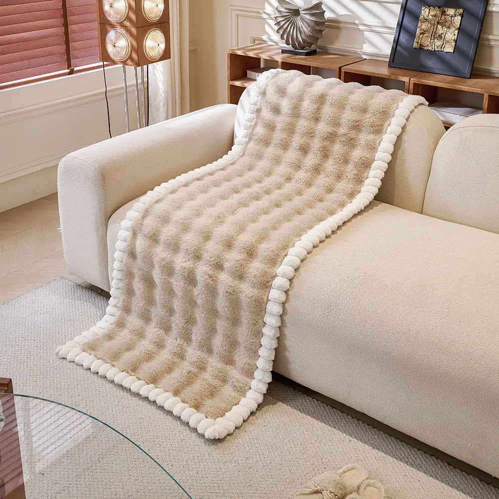 Soft Faux Rabbit Plush Thick Skin-Friendly Non-Slip Couch Cover – Couch Cover (view 15) | Petix pet supplies for dogs and cats