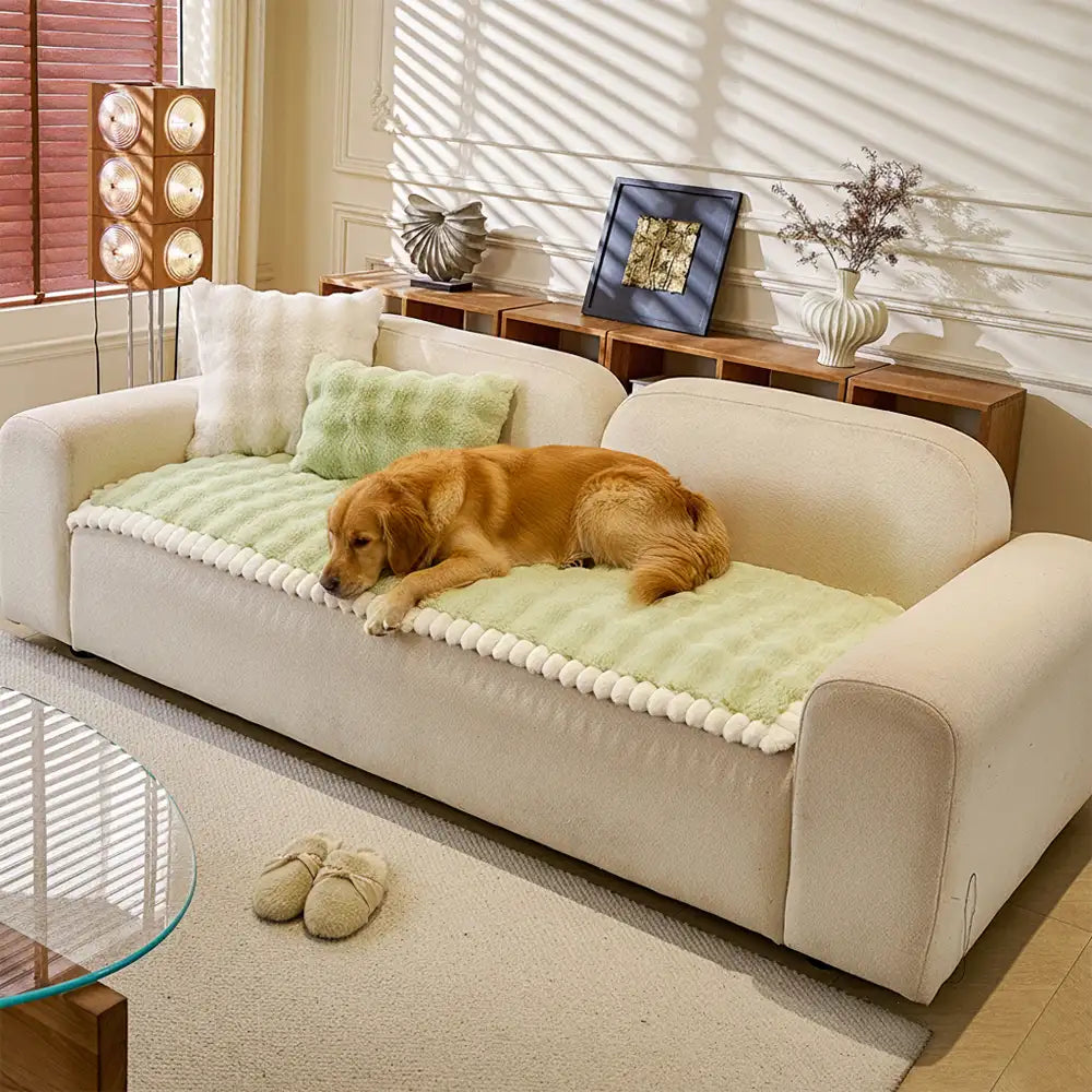 Soft Faux Rabbit Plush Thick Skin-Friendly Non-Slip Couch Cover – Couch Cover (view 5) | Petix pet supplies for dogs and cats
