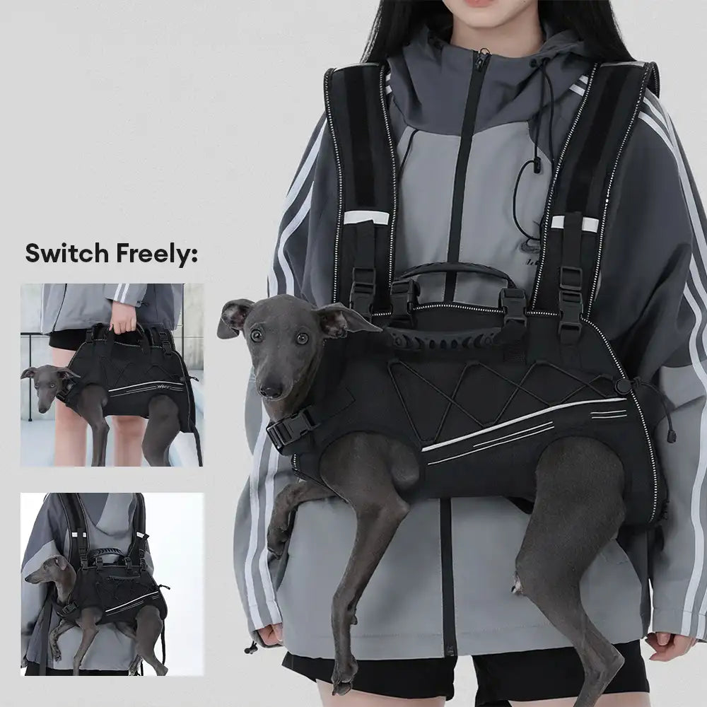 Spine-Friendly Horizontal Dog Backpack Carrier with Adjustable Padded Straps - Legs-Ou… | Petix pet supplies for dogs and cats