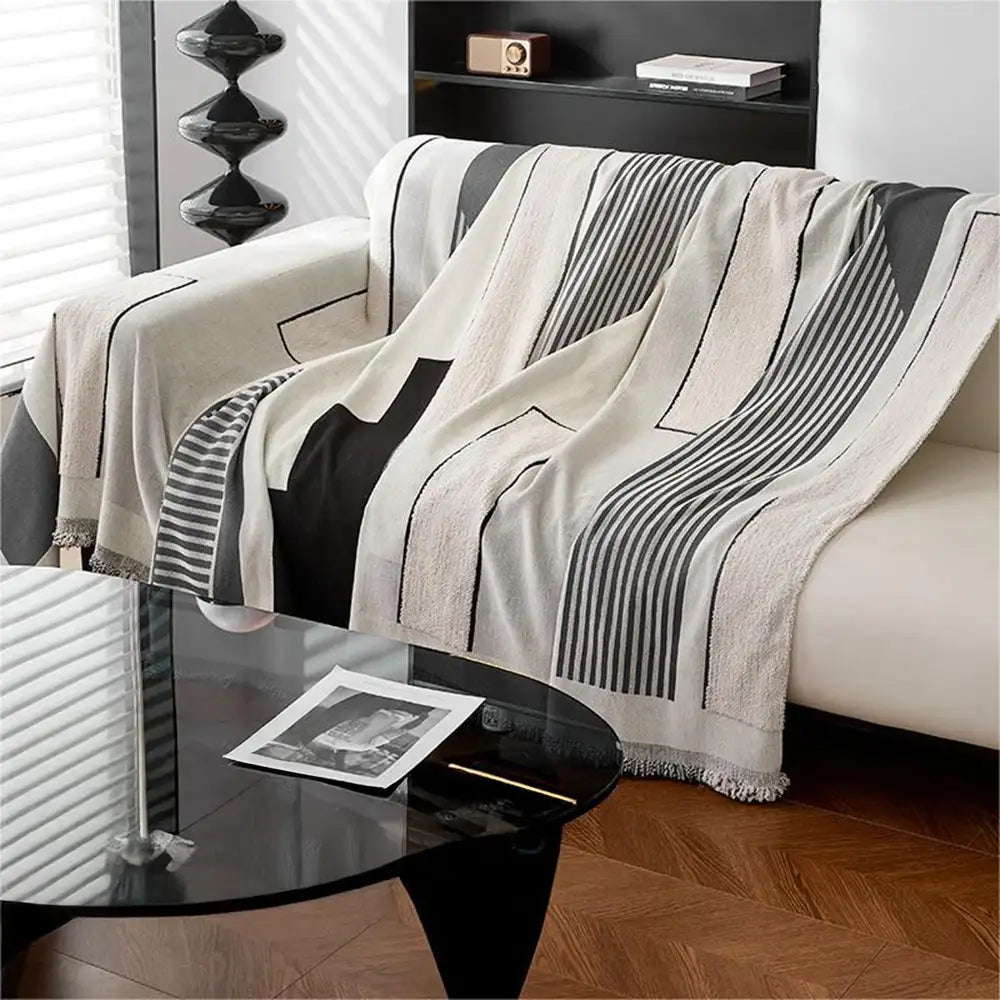 Stripe Art Scratch Resistant Chenille Multifunctional Sofa Protector Couch Cover – Cou… | Petix pet supplies for dogs and cats
