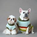 Stylish Striped Stand-Up Collar Knitted Plush Dog Sweater – Dog Apparel (main) | Petix pet supplies for dogs and cats