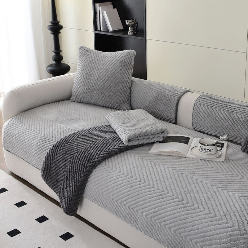 Plush Cushion Herringbone Pillow – Couch Cover (view 5) | Petix pet supplies for dogs and cats