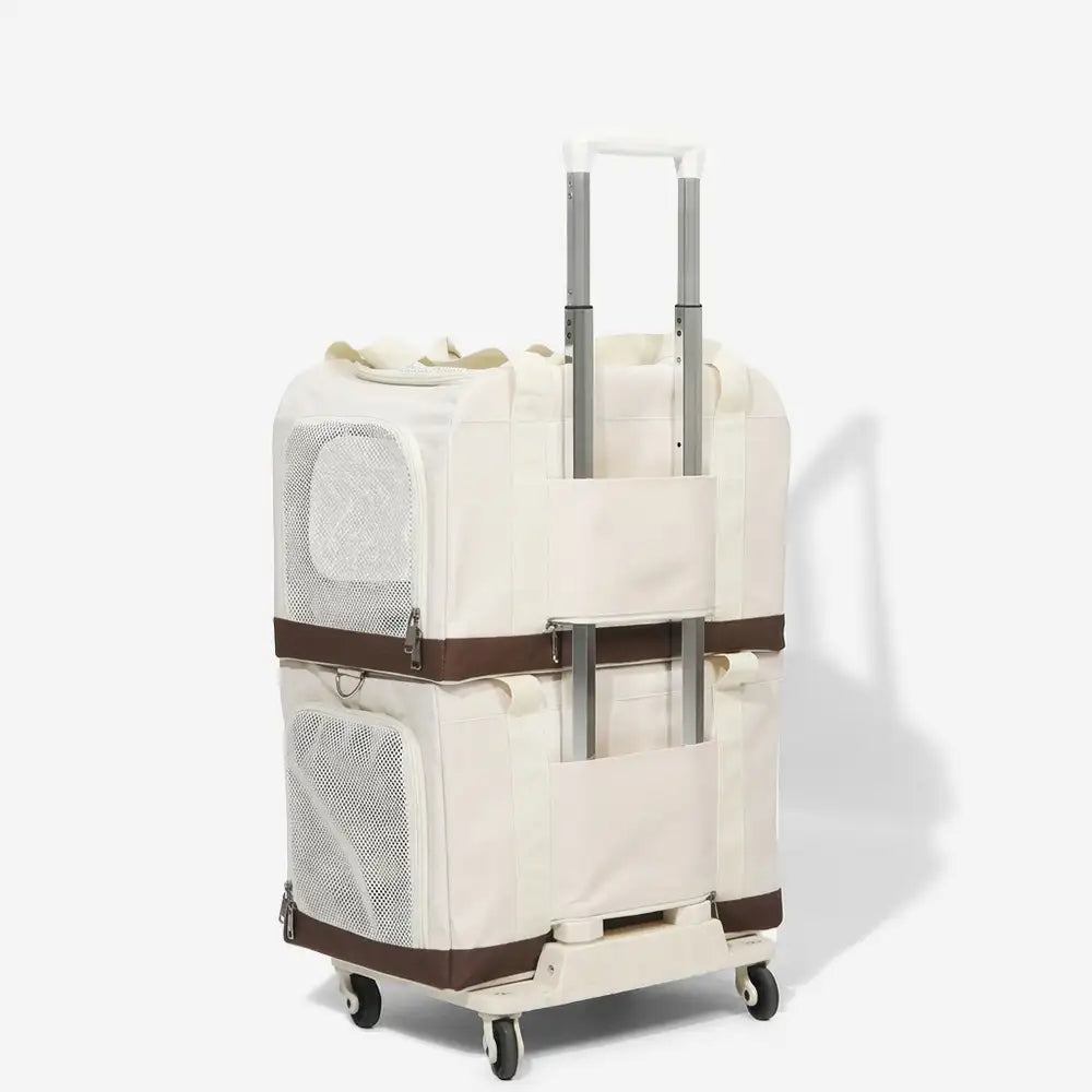 Travel Carrier Double-Layer Foldable Cat Bag with Detachable Trolley – Pet Carriers &… | Petix pet supplies for dogs and cats