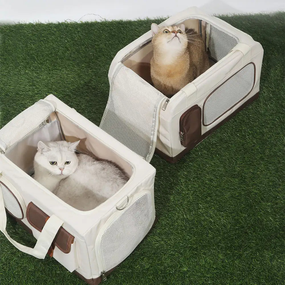 Travel Carrier Double-Layer Foldable Cat Bag with Detachable Trolley – Pet Carriers &… | Petix pet supplies for dogs and cats