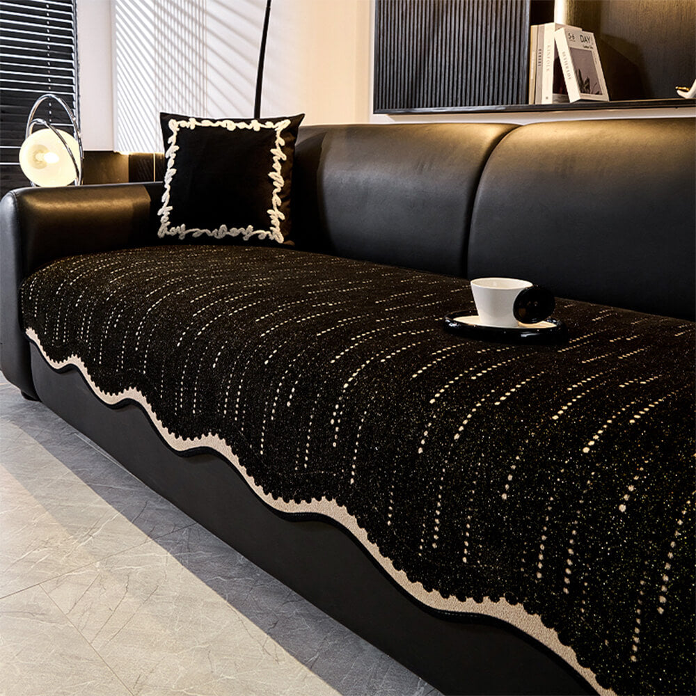 Trendy Chenille Anti-Scratch Elegant Wavy Shaped Couch Cover – Couch Cover (view 8) | Petix pet supplies for dogs and cats