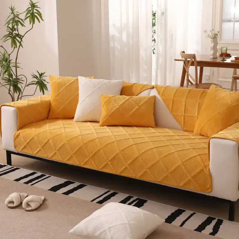 Velvety Soft Short Plush Modern Interiors Couch Cover – Couch Cover (view 2) | Petix pet supplies for dogs and cats