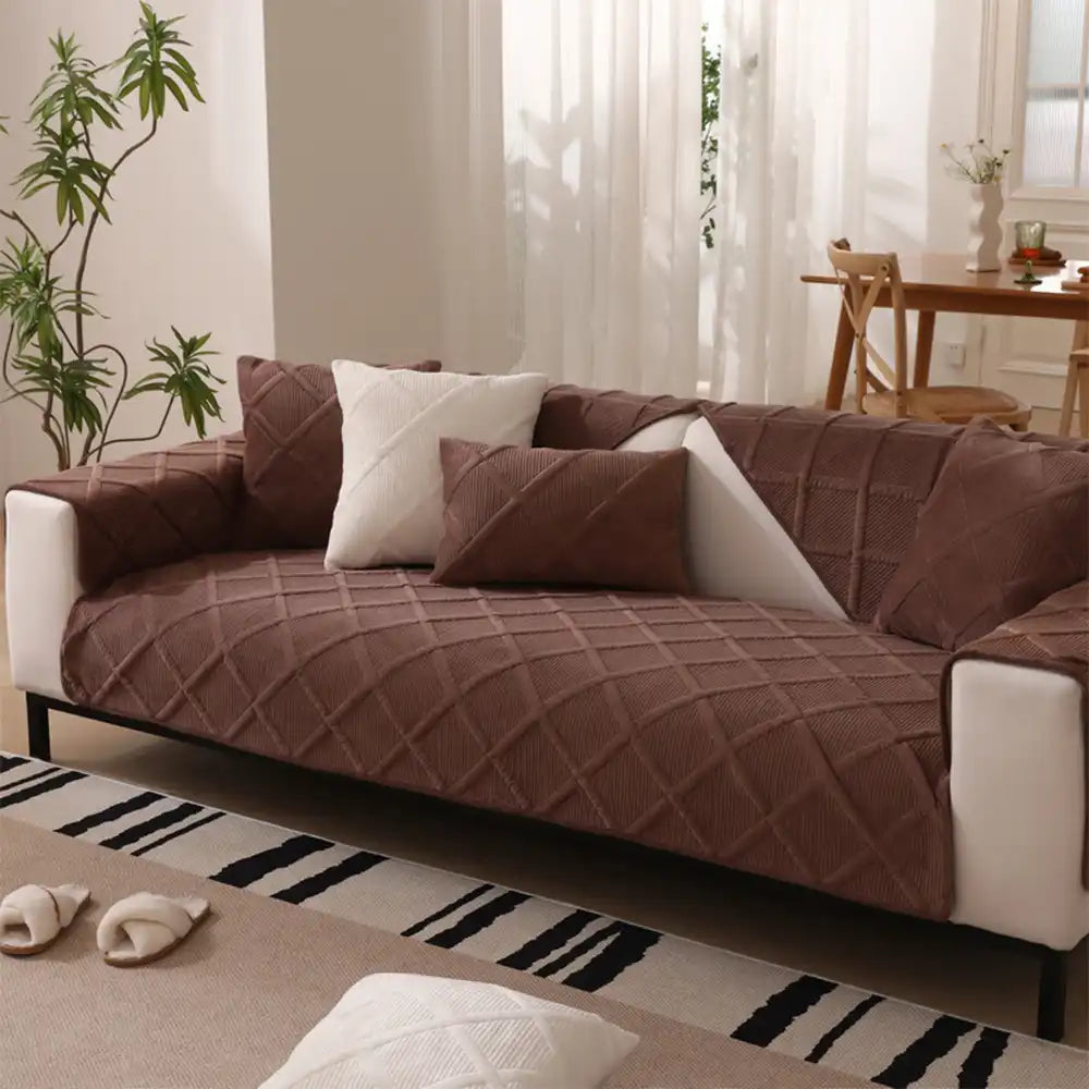 Velvety Soft Short Plush Modern Interiors Couch Cover – Couch Cover (view 5) | Petix pet supplies for dogs and cats