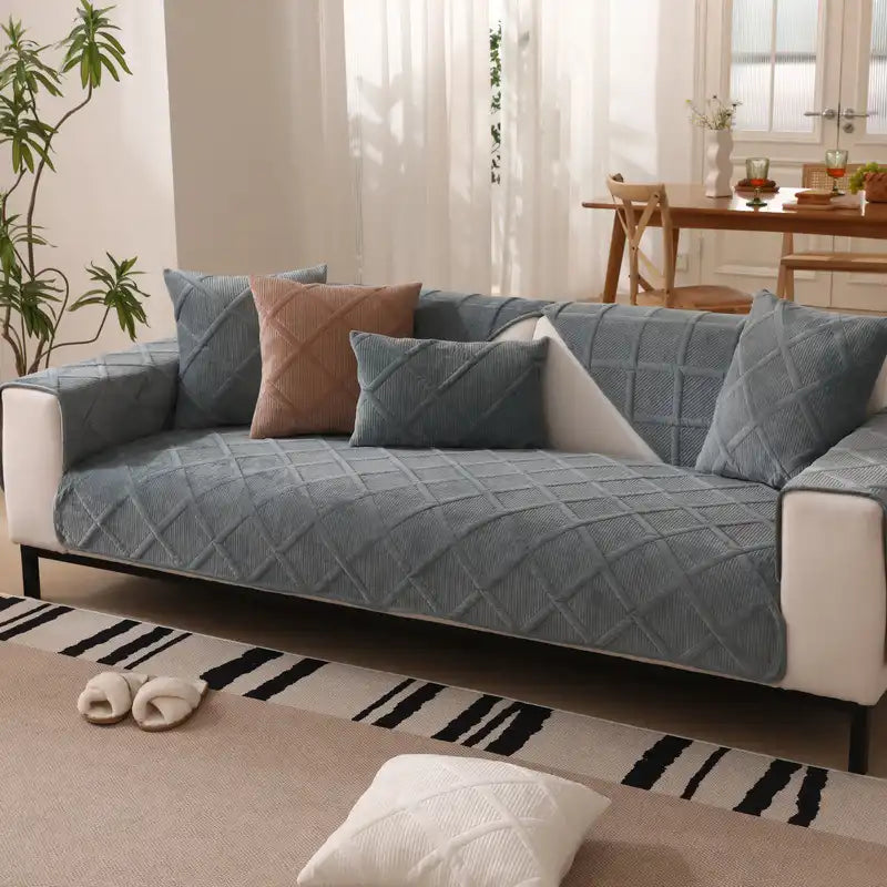 Velvety Soft Short Plush Modern Interiors Couch Cover – Couch Cover (view 9) | Petix pet supplies for dogs and cats