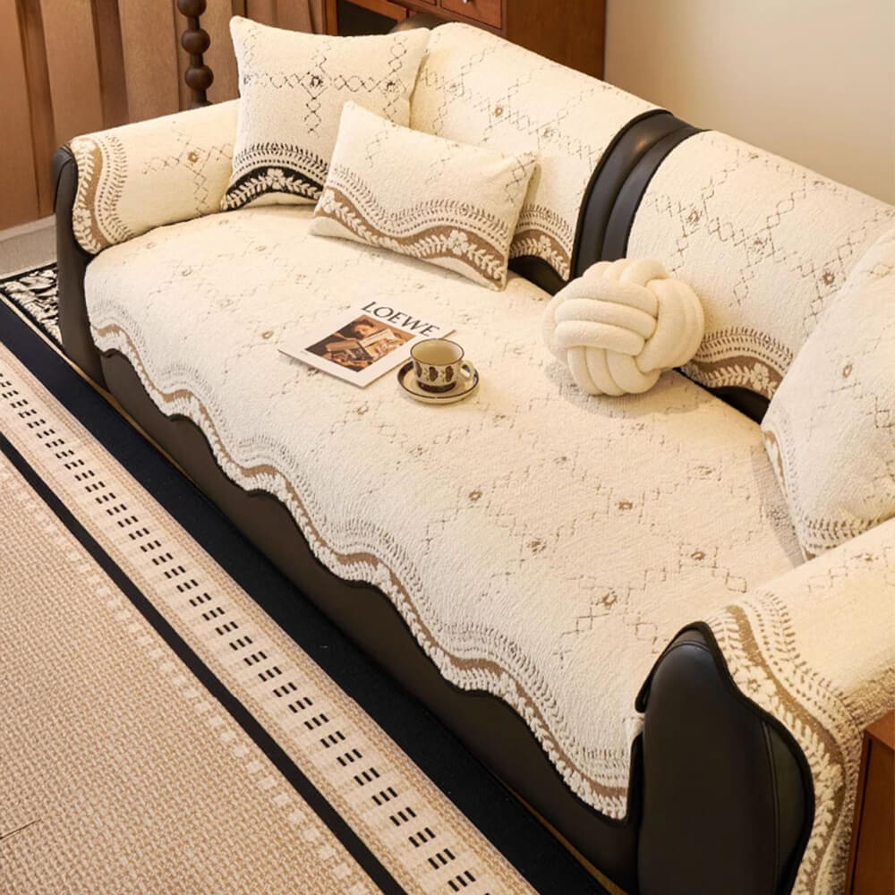 Wavy Pattern Anti-Scratch Plush Couch Cover – Couch Cover (view 10) | Petix pet supplies for dogs and cats
